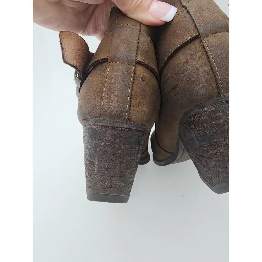 Jeffrey Campbell Ibiza Jonás Leather Brown Booties Size 9.5 Womens